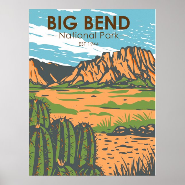 Big Bend National Park Chihuahuan Desert Vintage Poster (Front)