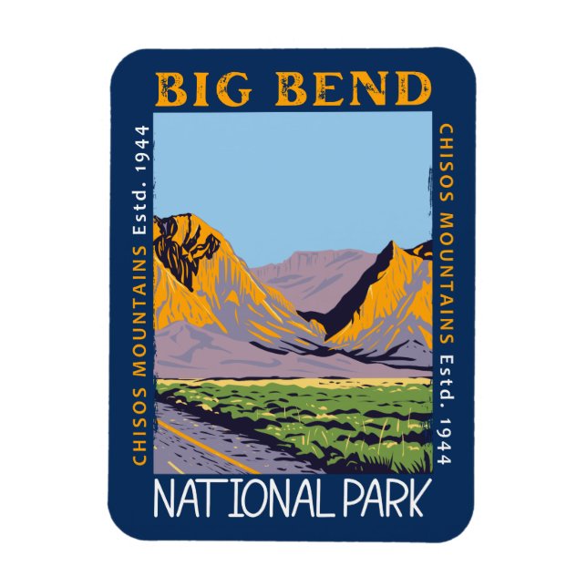  Big Bend National Park Chisos Mountain Distressed Magnet (Vertical)