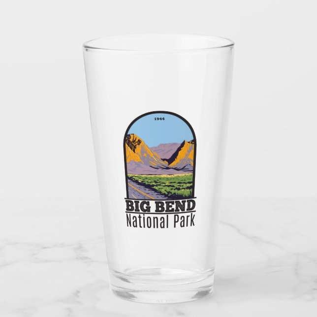 Big Bend National Park Chisos Mountains Vintage  Glass (Front)