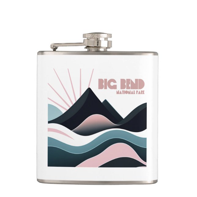 Big Bend National Park Coloured Hills Hip Flask (Front)