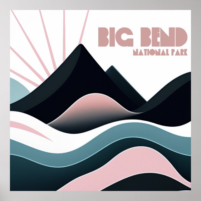 Big Bend National Park Coloured Hills Poster (Front)