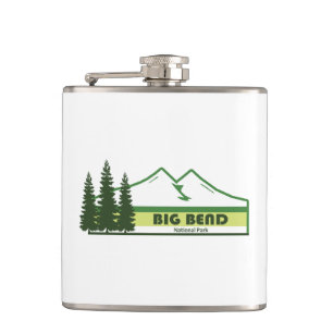 Big Bend National Park Green Stripes Hip Flask