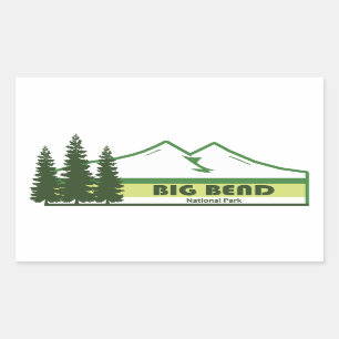 Big Bend National Park Green Stripes Rectangular Sticker