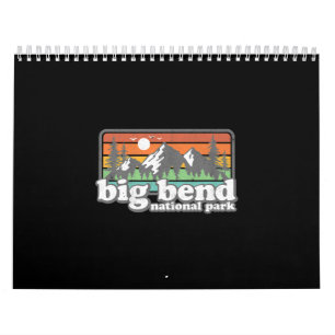 Big Bend National Park Retro Hiking Camping Souven Calendar