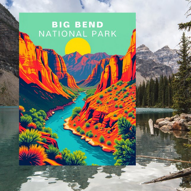 Big Bend National Park Retro USA Postcard (Big Bend National Park Retro USA Postcard
)