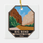 Big Bend National Park Rio Grande Vintage  Ceramic Ornament<br><div class="desc">Big Bend vintage vector design. Big Bend National Park is in southwest Texas and includes the entire Chisos mountain range and a large swath of the Chihuahuan Desert.</div>