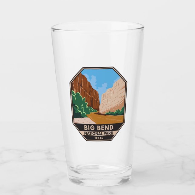 Big Bend National Park Rio Grande Vintage  Glass (Front)