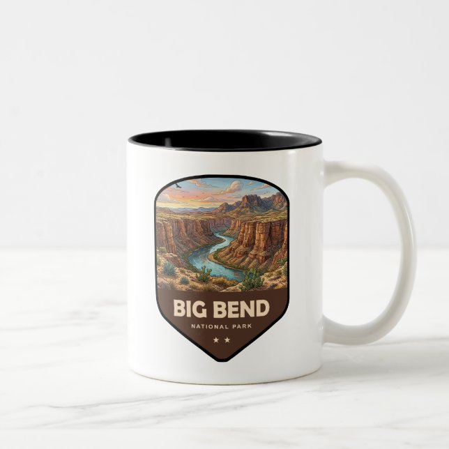 Big Bend National Park Shield Two-Tone Coffee Mug (Right)