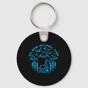 Big Bend National Park Shirt Camping Line Art Hiki Key Ring