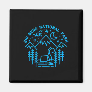 Big Bend National Park Shirt Camping Line Art Hiki Magnet