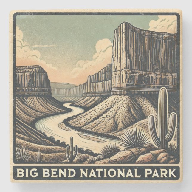 Big Bend National Park Stone Coaster (Front)