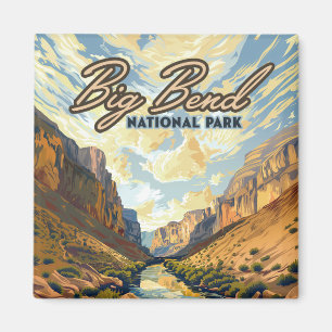 Big Bend National Park Texas Desert Retro Magnet