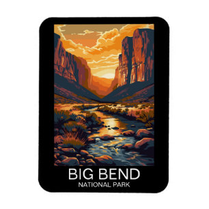 Big Bend National Park Texas Retro Travel Magnet
