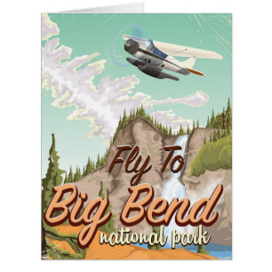 Big bend national park vintage travel poster