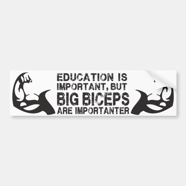 Big Biceps are Importanter - Funny Bumper Sticker (Front)