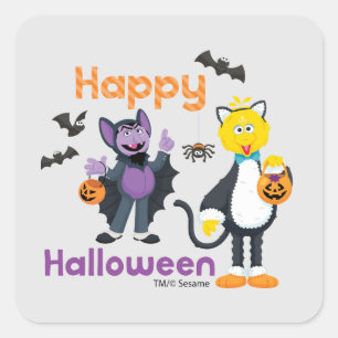 Big Bird and Count Happy Halloween Square Sticker