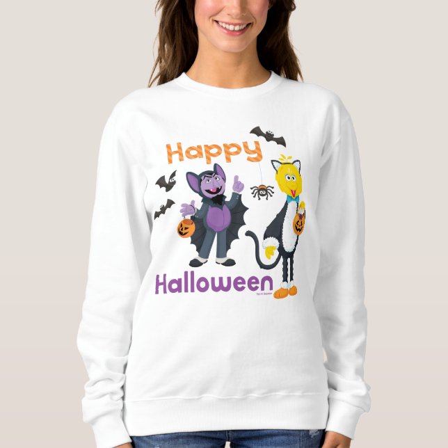 Big Bird and Count | Happy Halloween Sweatshirt (Front)