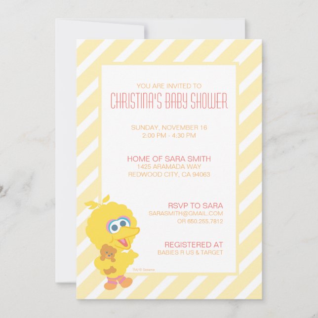 Big Bird Baby Shower Invite (Front)