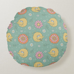 Big Bird   Good Vibes Floral Pattern Round Cushion