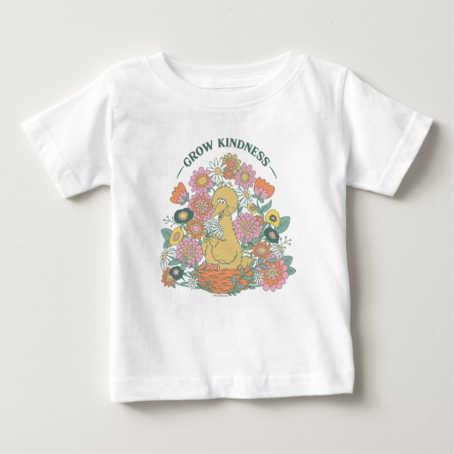 Big Bird | Grow Kindness Floral Graphic Baby T-Shirt (Front)