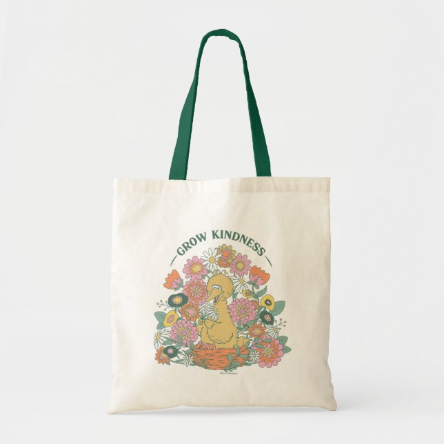 Big Bird | Grow Kindness Floral Graphic Tote Bag (Front)