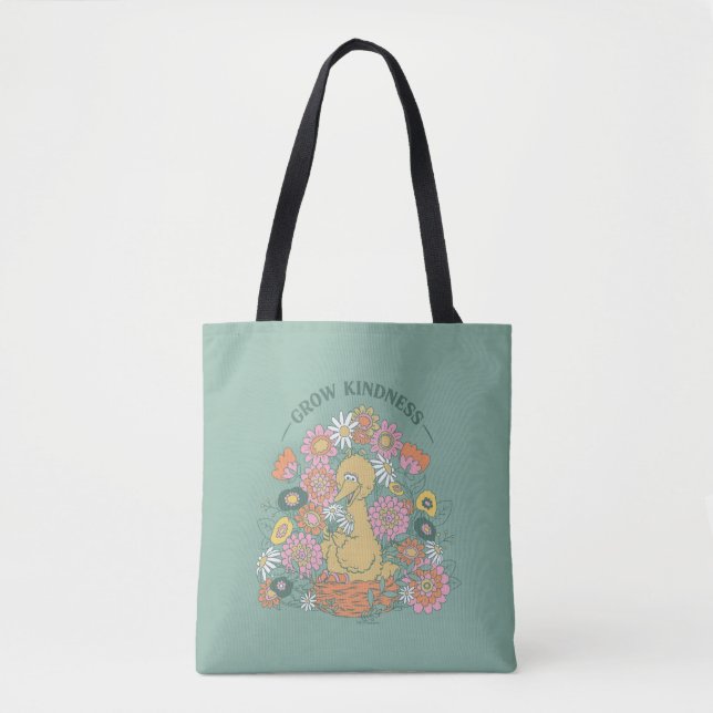 Big Bird | Grow Kindness Floral Graphic Tote Bag (Front)