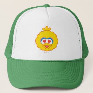 Big Bird Smiling Face with Heart-Shaped Eyes Trucker Hat