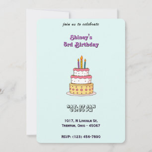 Big Birthday Cake with Candles Invitation