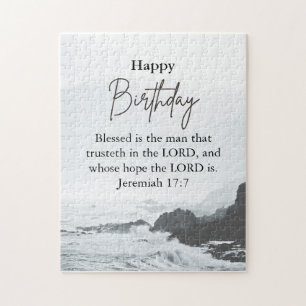 Big Birthday Dad Serene Ocean Scriptural Text Jigsaw Puzzle