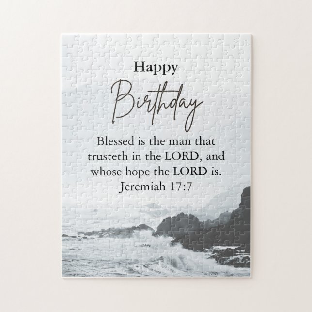 Big Birthday Dad Serene Ocean Scriptural Text  Jigsaw Puzzle (Vertical)
