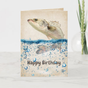 Big Birthday Fish in Water Card