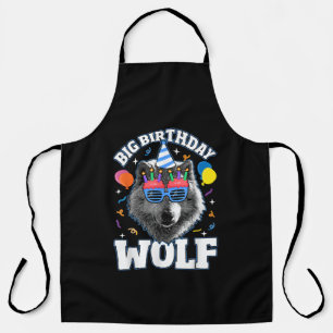 Big Birthday Wolf for Wolves Apron