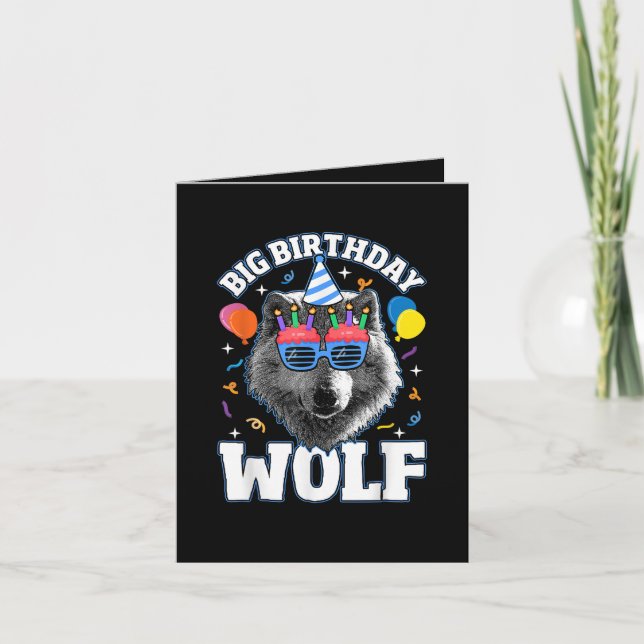 Big Birthday Wolf for Wolves Holiday Card (Front)