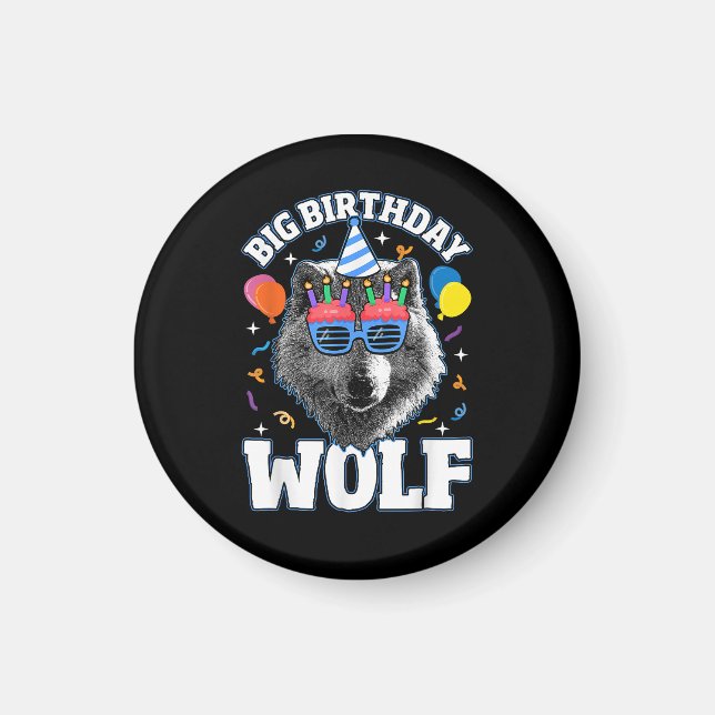 Big Birthday Wolf for Wolves Magnet (Front)