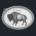 Big Bison Buffalo Thunder_Cove   Belt Buckle<br><div class="desc">big bull bison of north america and europe not  water buffalo of africa and asia,  to personalise by changing to your name on  any background colour</div>