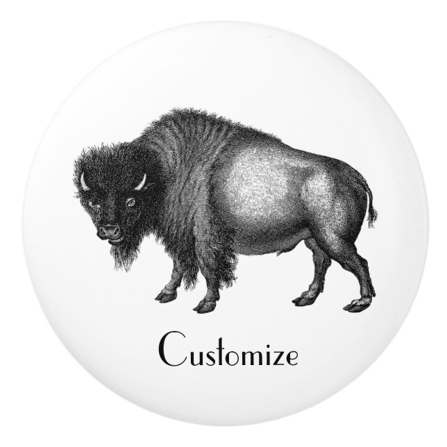 Big Bison Buffalo Thunder_Cove   Ceramic Knob (Front)