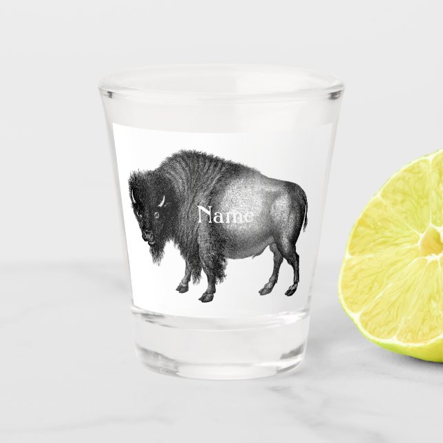 Big Bison Buffalo Thunder_Cove Shot Glass (Front)