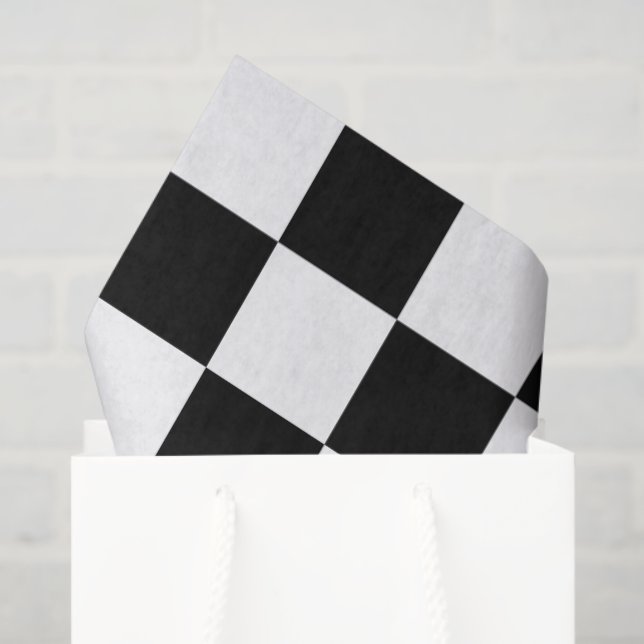 Big Black and White Checked Tissue Paper (Gift Bag)