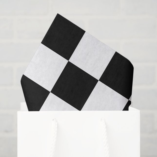 Big Black and White Checked Tissue Paper (Gift Bag)