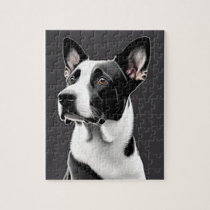 Big Black and White Dog Jigsaw Puzzle