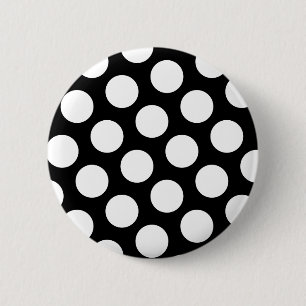 Big Black and White Polka Dots 6 Cm Round Badge