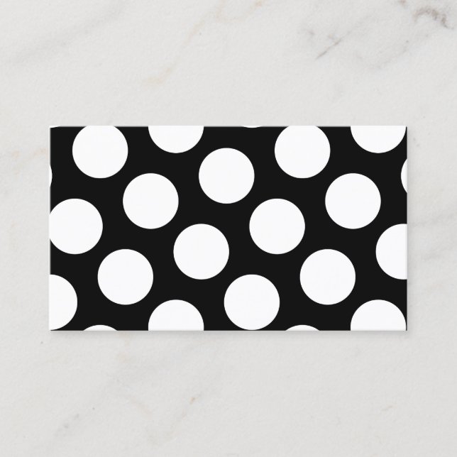 Big Black and White Polka Dots Business Card (Front)
