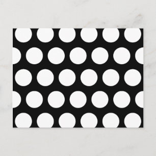 Big Black and White Polka Dots Postcard