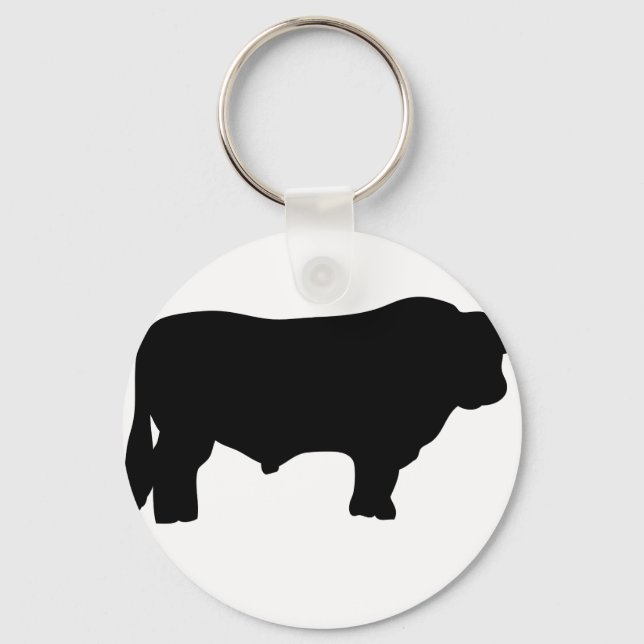 big black angus bull key ring (Front)
