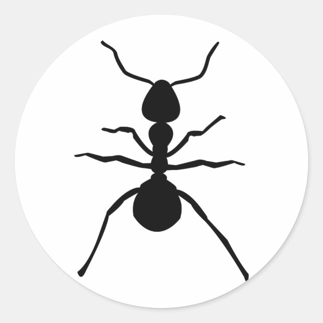 big black ant icon classic round sticker (Front)
