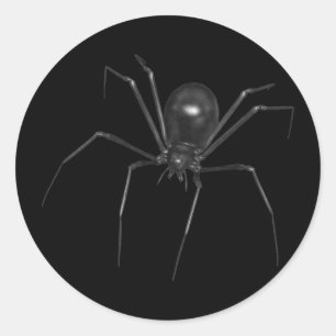 Big Black Creepy 3D Spider Classic Round Sticker