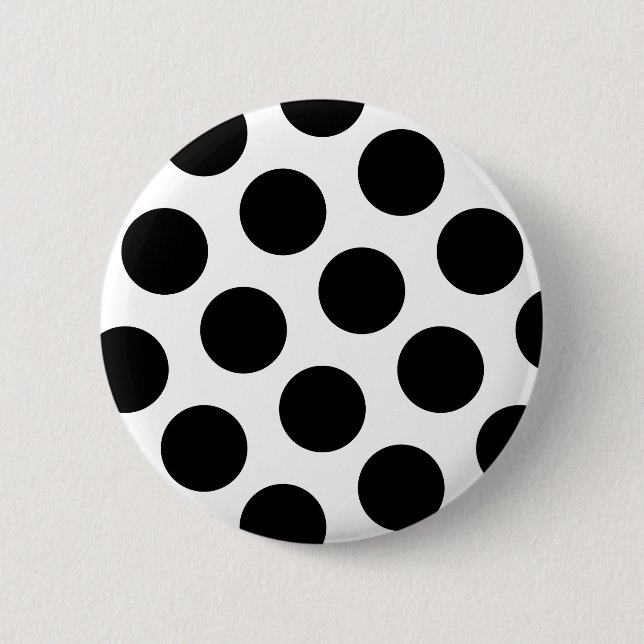 Big Black Diagonal Dots 6 Cm Round Badge (Front)