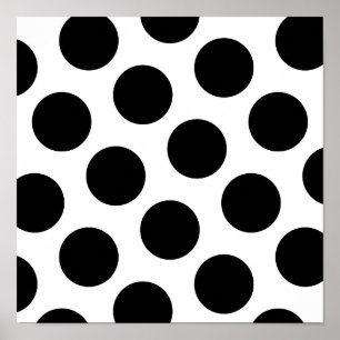 Big Black Diagonal Dots Poster