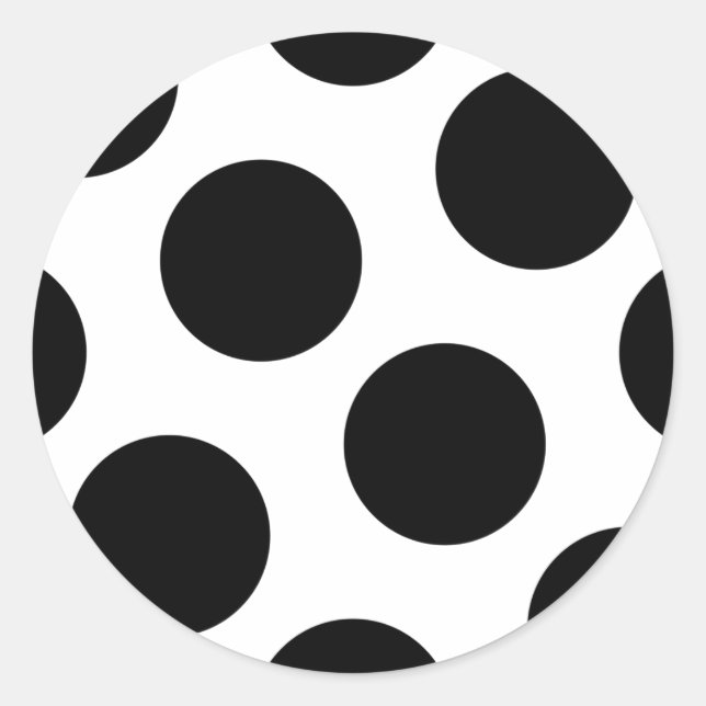 Big Black Dots Classic Round Sticker (Front)