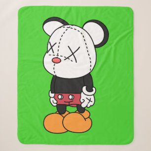 Big black-eared mouse sherpa blanket